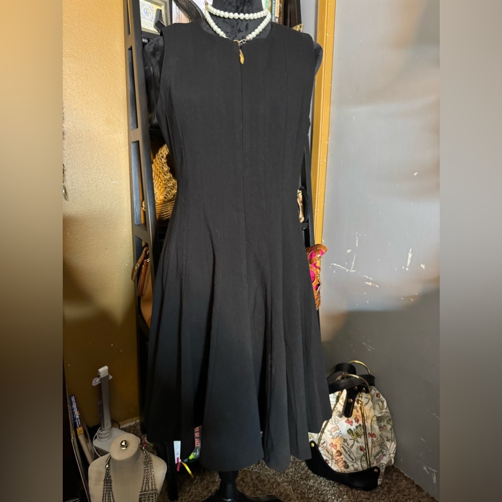 Donna Karen black sleeveless  dress